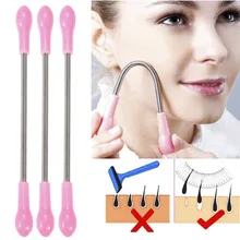ELECOOL Facial Hair Epilator Face Hair Removal Tool Facial Hair Makeup Spring Bend Epilator Tool Body Hair Clean Stainless Steel