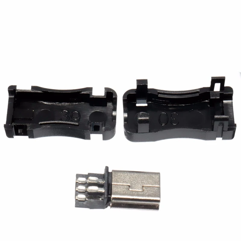 3 шт./лот DIY Mini USB 5 контактный Штекерный разъем адаптера с пластиковой крышкой для