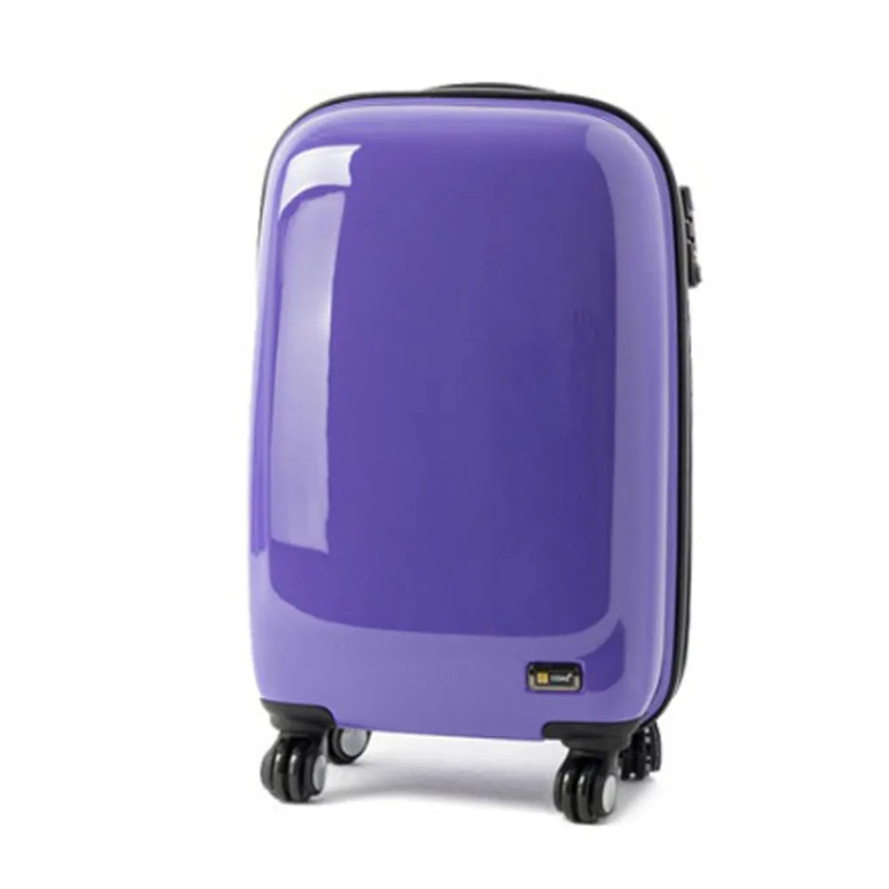 purple hard suitcase