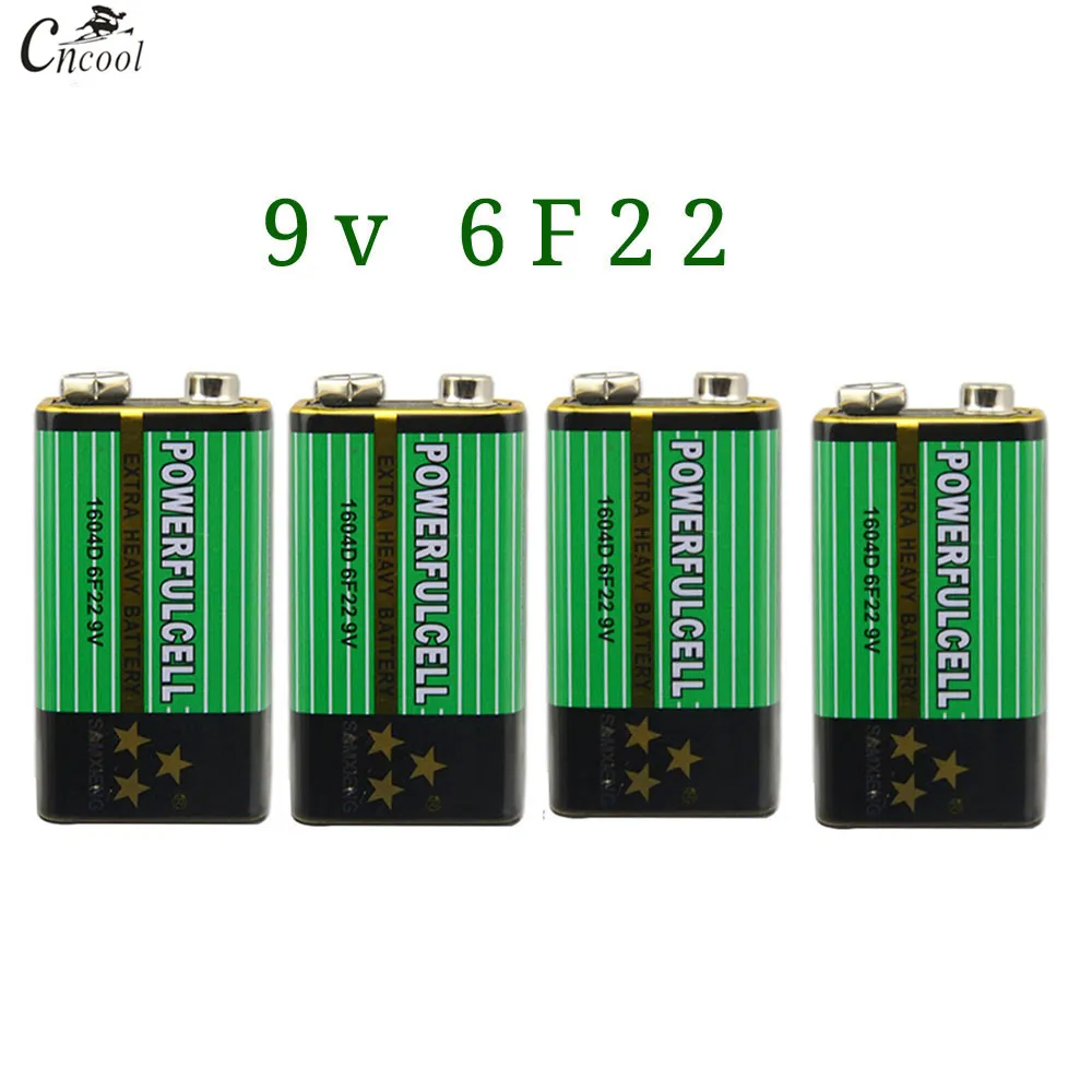 

New 4x6F22 New Alkaline Battery 9V Laminated Carbon Batteries for Alarm Wireless Microphone Mercury Free Long working life