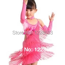 Блесток Блестками Fringe Размер 100 см-160 см Розовый Голубой Желтый Латинский Танец Костюмы Бальные Платья Для Детей