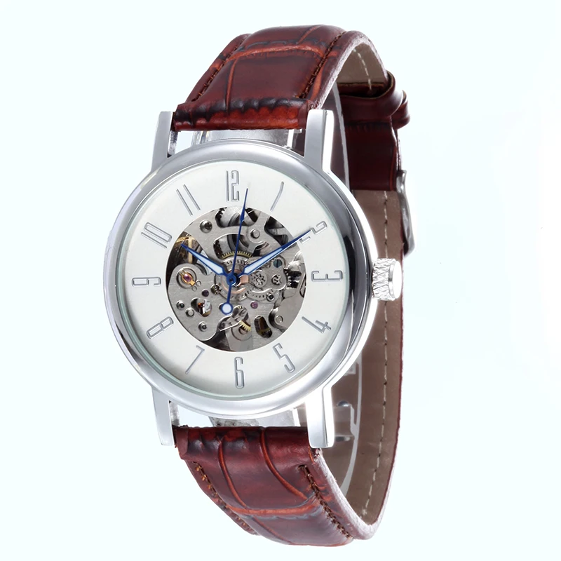 WHATCH Mechanical mens Automatic clock Men watches Fashion Leather strap Watch top famous china brand waterproof