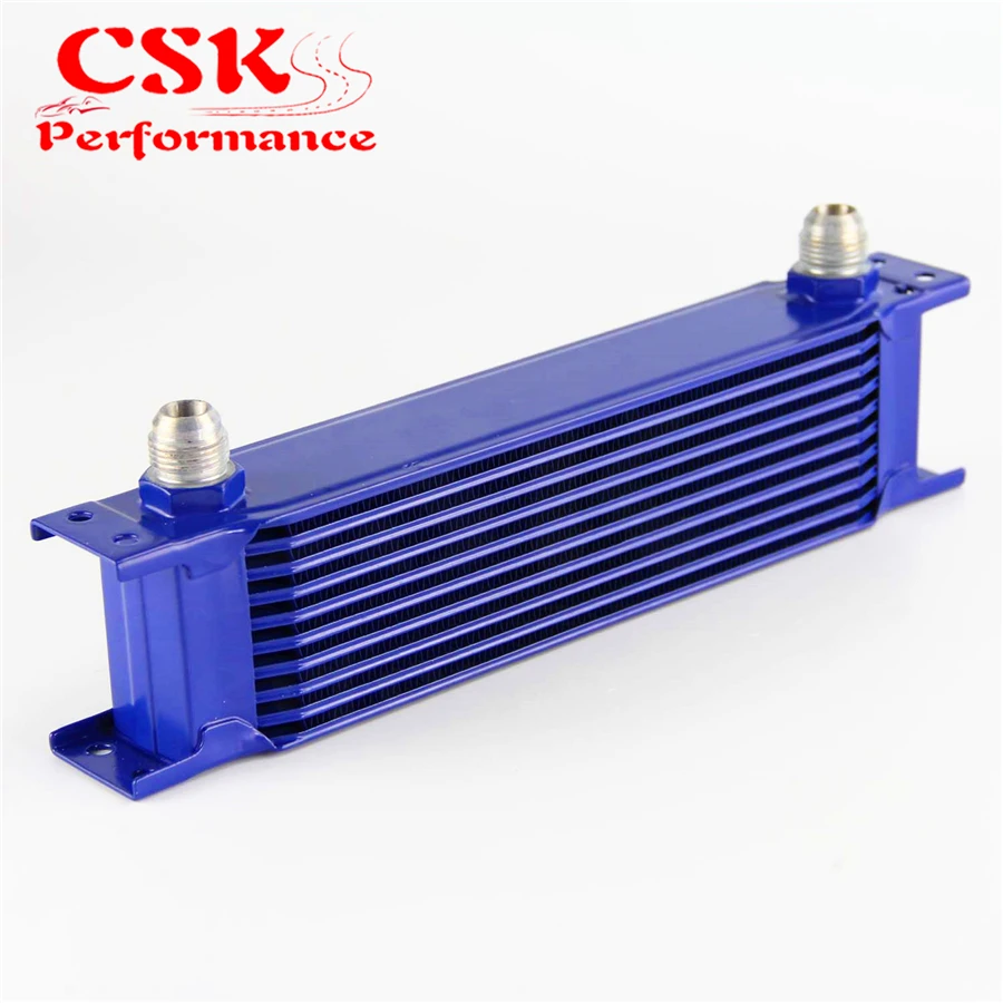 

10 Row AN10 Aluminum Engine Transmission Oil Cooler Radiator British Style Blue