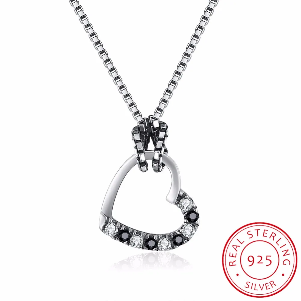 

LEKANI Love Heart Shape 925 Sterling Silver Pedant Necklaces for Women 2017 New Fashion Elegant Ladies' Fine Jewelry Gift