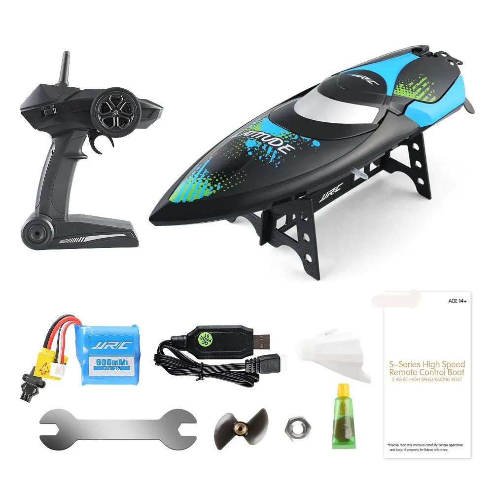 

2.4GHz 2CH 25KM/h Portable Mini RC Boat Remote Control Speedboat RC Ship Toys Gifts (JJRC-S1) L041