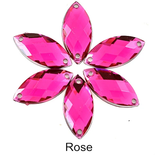 2 Sizes Horse Eye Acrylic Sew On Rhinestones Flatback Colorful Acrylic Glitter Crystals Stones For Women Dress Accessories B0656 