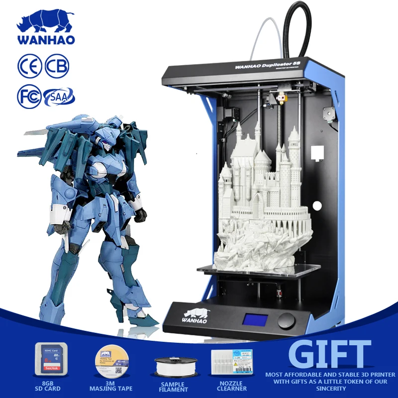 High Precision Wanhao D5S 3D printer The largest Printing Size 3D Printer With 295 195 590mm