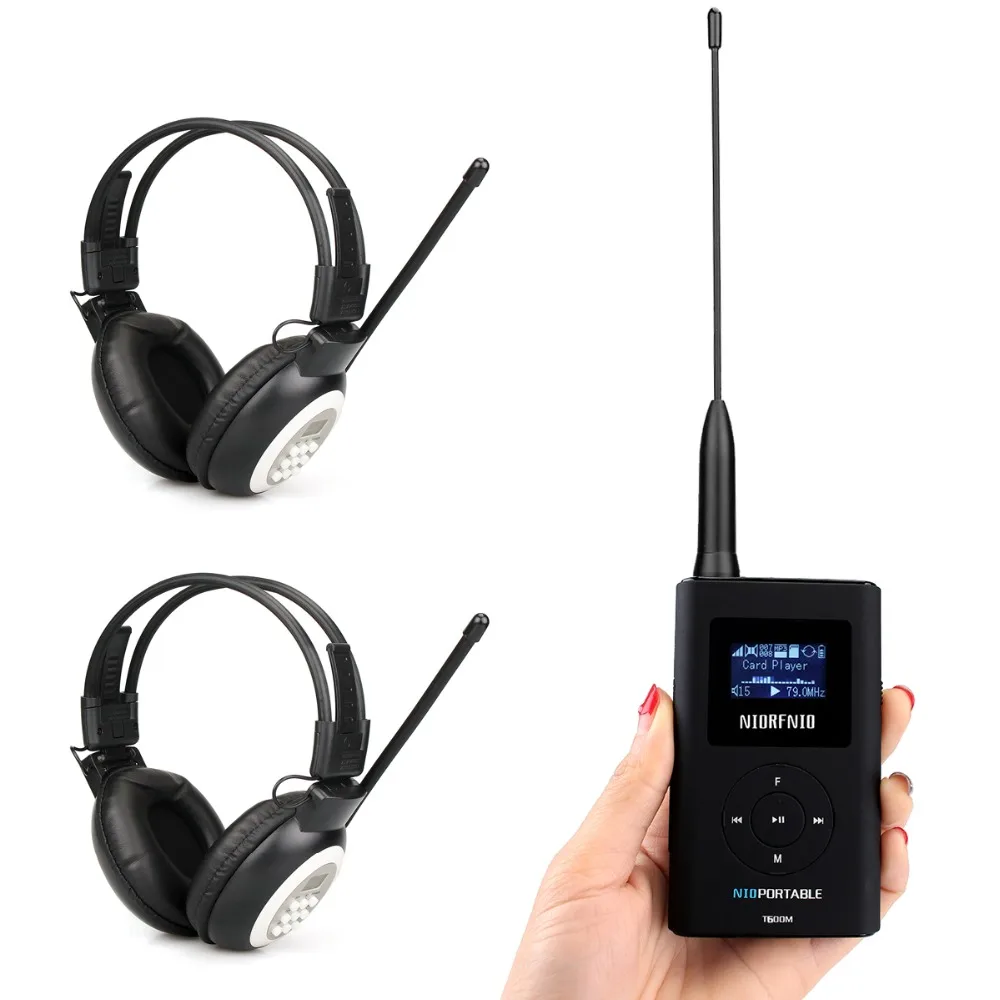 

Portable FM Transmitter MP3 Broadcast Radio Transmitter + Headphone for Meeting Church Tour guide Y4409B+2Y4440A