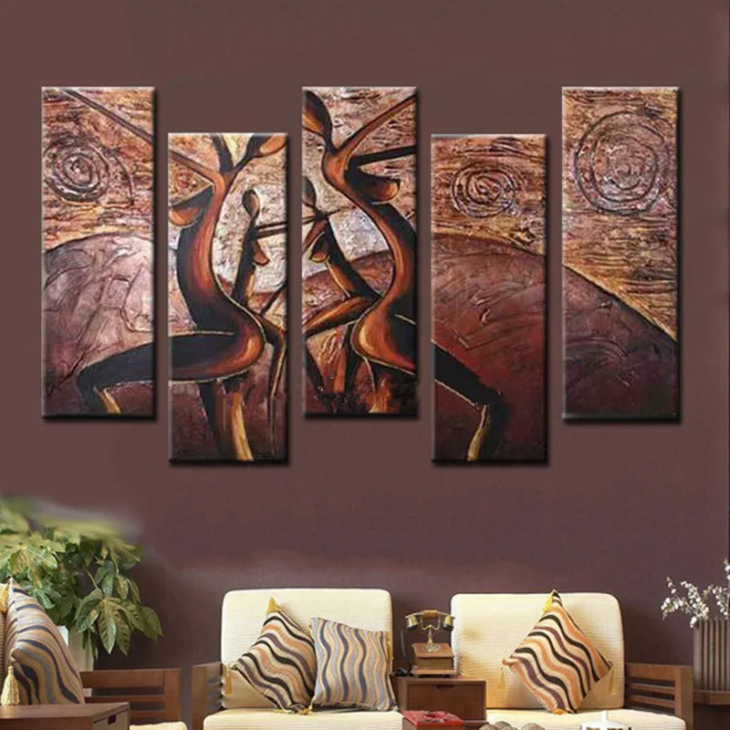 

Handpainted Modern Abstract People Sexy Nude Women Oil Paintings Large Brown Bronze Canvas Painting Home Decor Wall Art Gifts