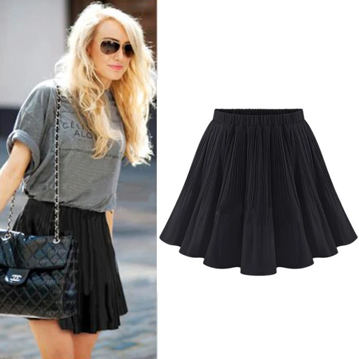Cheap Clothes China Womens 2015 Summer Mini Skirt Casual Slim Pleated