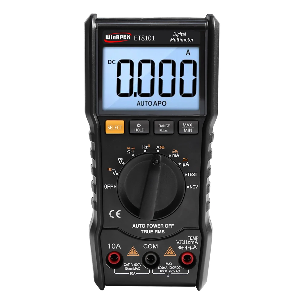 ET8101 Цифровой мультиметр 3 5/6 AC DC 6000 True RMS цифровой вольтметр 1000 В 10A мини Карманный