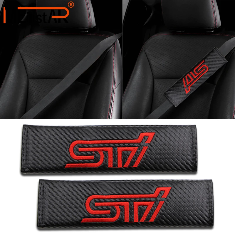 2 шт./компл. сиденье из углеродного волокна защита ремня крышка автомобиля знак плечо площадку для SUBARU Legacy Forester Outback STI автомобильные