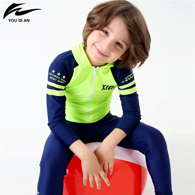 Buy Children's Swimwear Boy Long Sleeve Swimsuit Kids