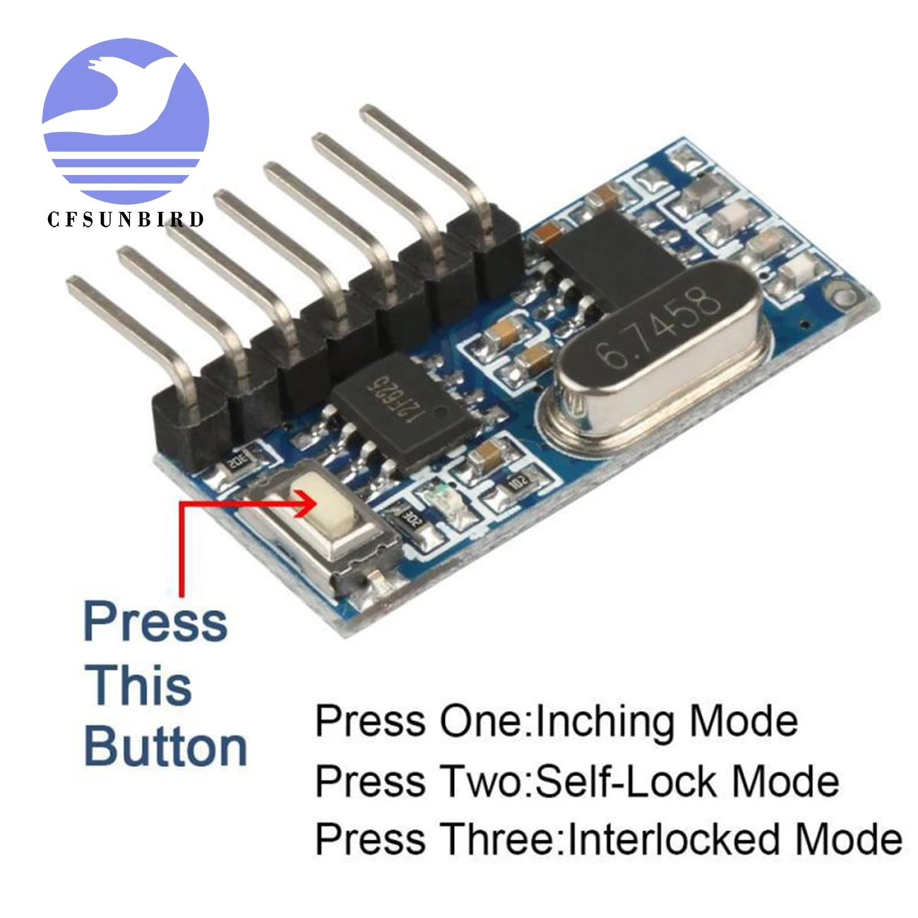 1 Set TX//RX-2.4G Wireless Module Receiver Transmitter 6-Channel Remote Control