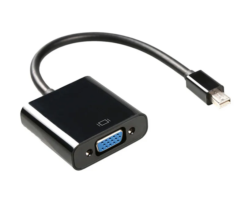 Minidp إلى vgaMini DisplayPort لمحول VGA كابل الذكور إلى الإناث الصاعقة محول للماك بوك العارض pc البسيطة موانئ دبي إلى HDMI