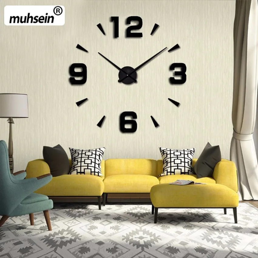 

2019 New Home Decor Wall Clock Large Mirror 3D Wall Clock Modern Design Large Wall Clock diy Wall Stickers Unique Gifts