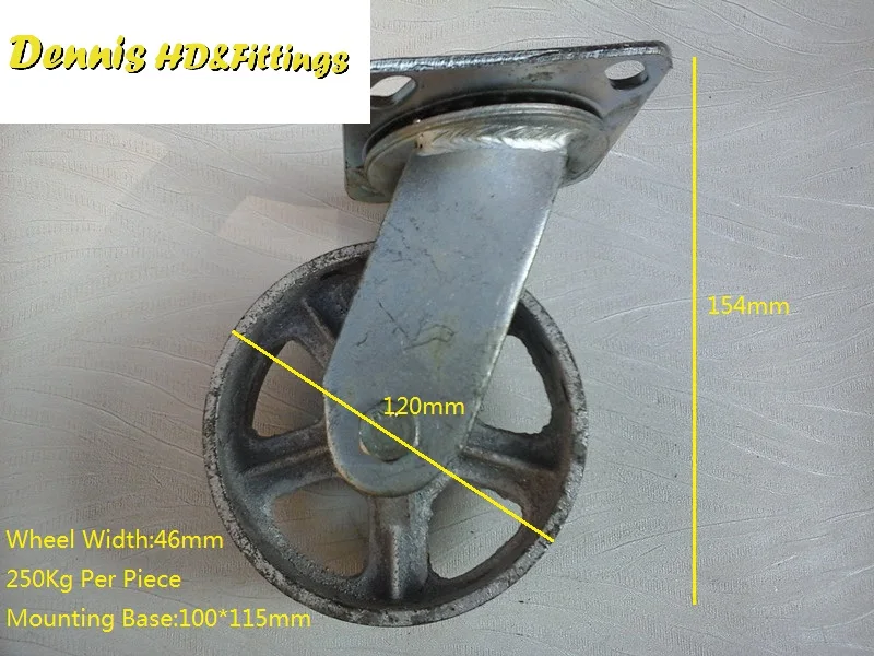 5 &quotPremintehdw литое железное колесико универсальный шарнирный ролик|swivel castor|cast iron