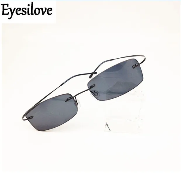 US $22.50 Eyesilove Finished Rimless Myopia Sunglasses UltraLight Frameless ReadyMade Nearsighted Glasses Myopia Sun Glasses Grey Color