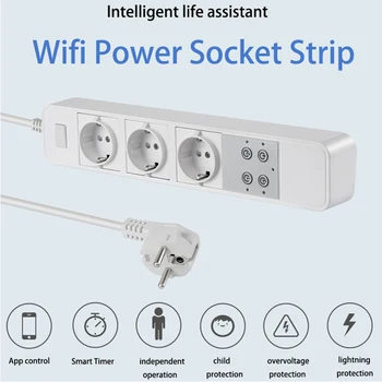 

Timethinker Ewelink Smart Wifi Power Strip EU UK Plug Socket APP Voice Timer Control for Amazon Alexa Google Home Automation