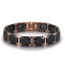 

Fashion Black Ceramic Men Bracelets Gold Plating Stainless Steel Bracelets & Bangles Luxury Elegant Ceramic Bracelet Men Jewelry