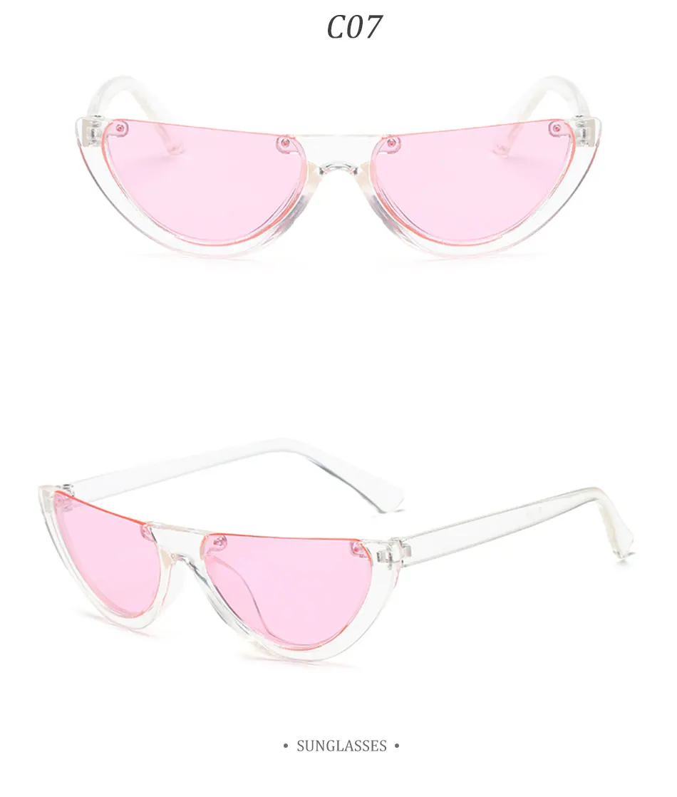 Полукруглые крутые маленькие размеры, полуоправа кошачий глаз, солнцезащитные очки, женские брендовые дизайнерские очки, яркие цвета, линзы, солнцезащитные очки, зеркальные