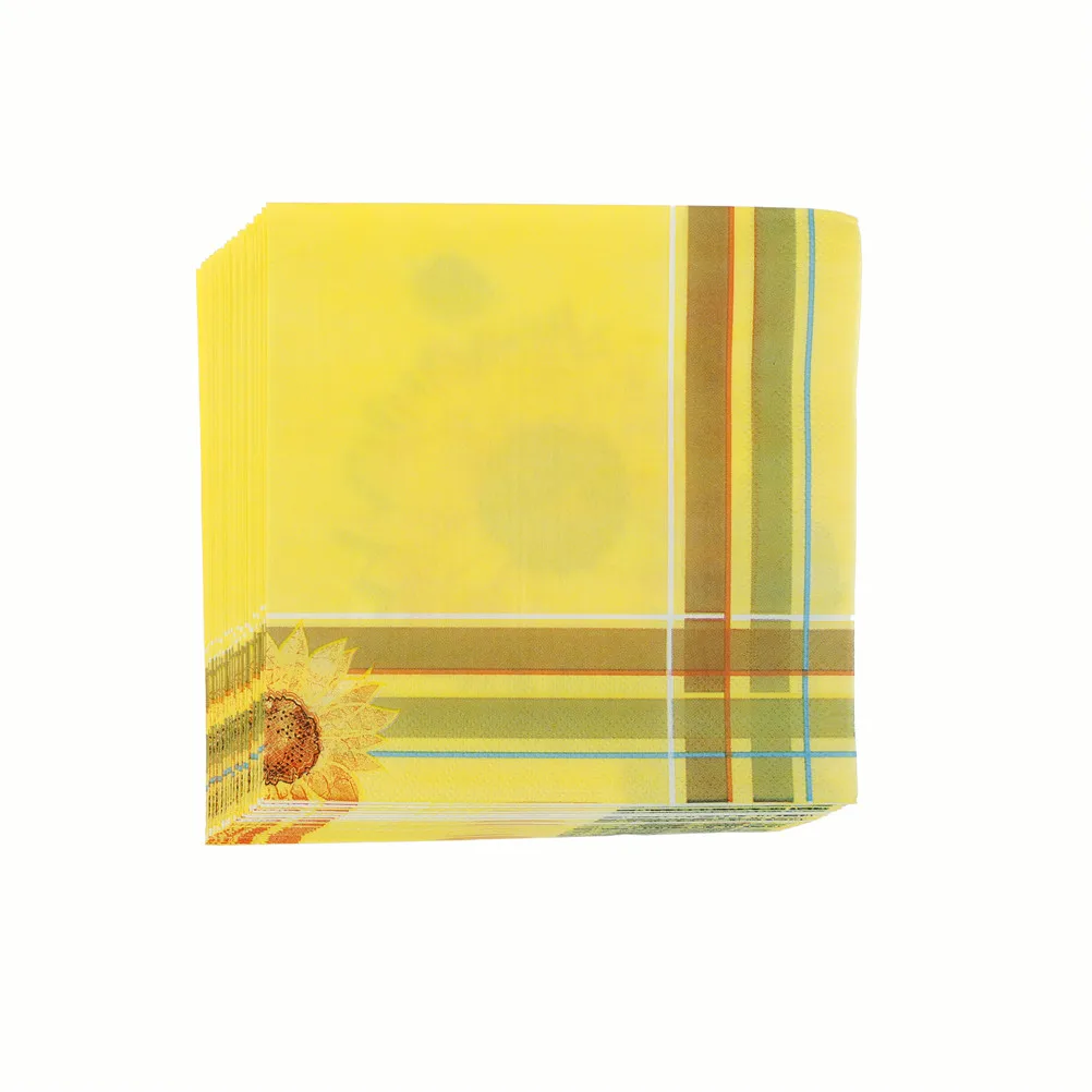20pcs Paper Yellow Disposable Napkins Birthday Party Catering Supplies