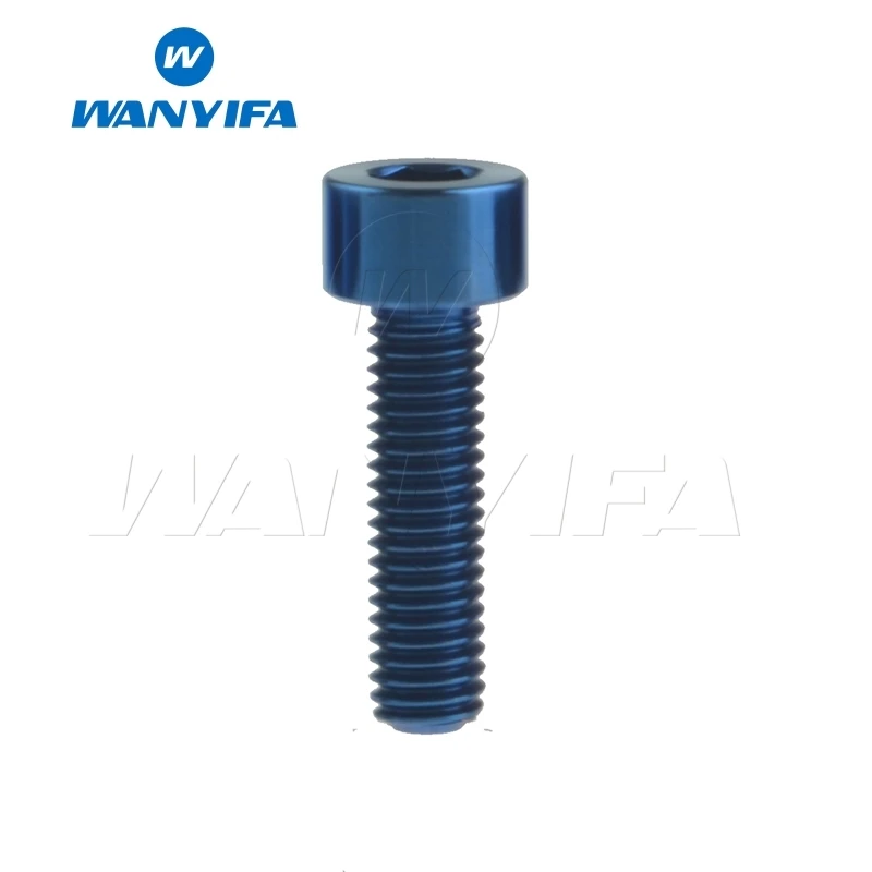 M6x18 Blue Wanyifa клеймо M6x10 15, 16, 18, 20, 25 30 35, 40 45 50 55 60 мм Винт С Титановым болтом для велосипедного тормоза велосипеда части - Цвет: M6x18 Blue