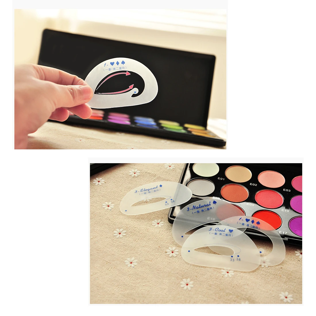 

DIY Beauty Tool Eyes Makeup Template Card Easy Quick Make Up Shaping Guide Eyeshadow Stencil 6pcs/set Cosmetic Groom Steps Model