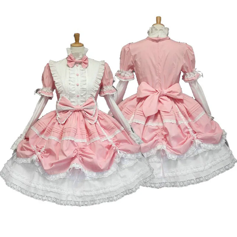 Алиса угол Лолита принцесса косплей кружевное платье милый Французский костюм горничной леди девушки аниме сладкий Готический стиль аниме для женщин розовый