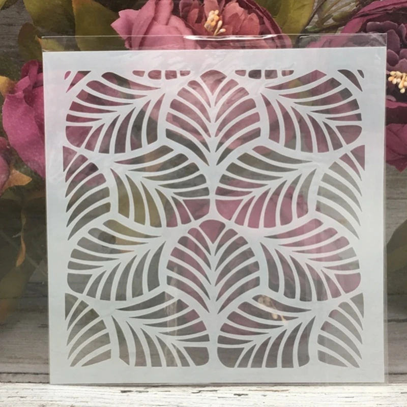 

1Pcs 6*6" Leaves Texture DIY Layering Stencils Wall Painting Scrapbook Coloring Embossing Album Decorative Paper Card Template