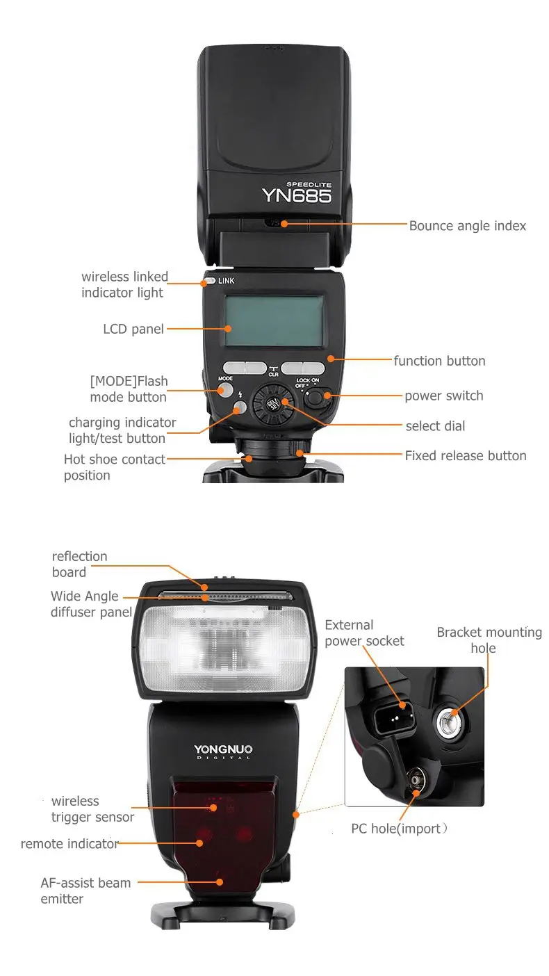 YONGNUO YN685 YN-685 YN685C YN685N Беспроводная HSS 2,4G система i-ttl вспышка DSLR+ YN622C-TX+ фильтр+ рассеиватель