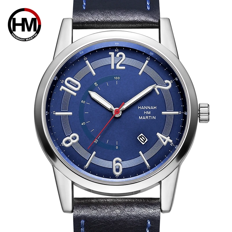 New Arrival Fashion Casual Blue Dial Calendar Date Wristwatch Quartz Men Top Brand Luxury Men's Wrist Watches Relogio-Masculino