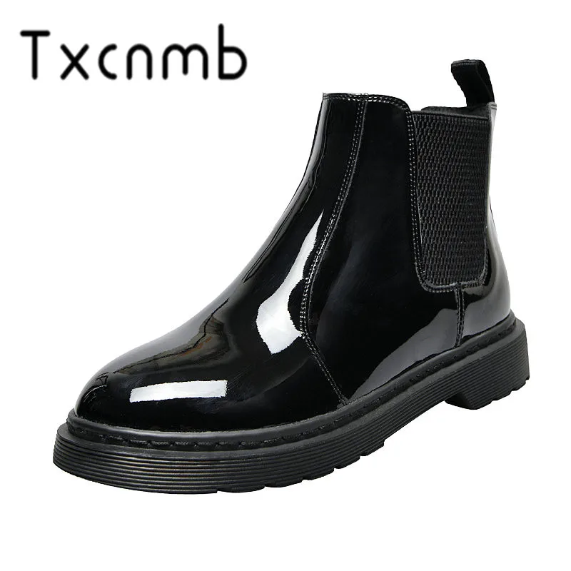 

TXCNMB 2019 Fashion Boots Women Ankle Boots Genuine Leather Autumn Winter Warm Low Heels Chelsea Boots Brand Shoes Woman