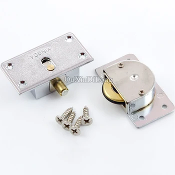 

Hot 20Pairs Heavy Duty Copper Wheel Pulleys Cupboard Wardrobe Cabinet Smoothly & Mute Sliding Door Rollers