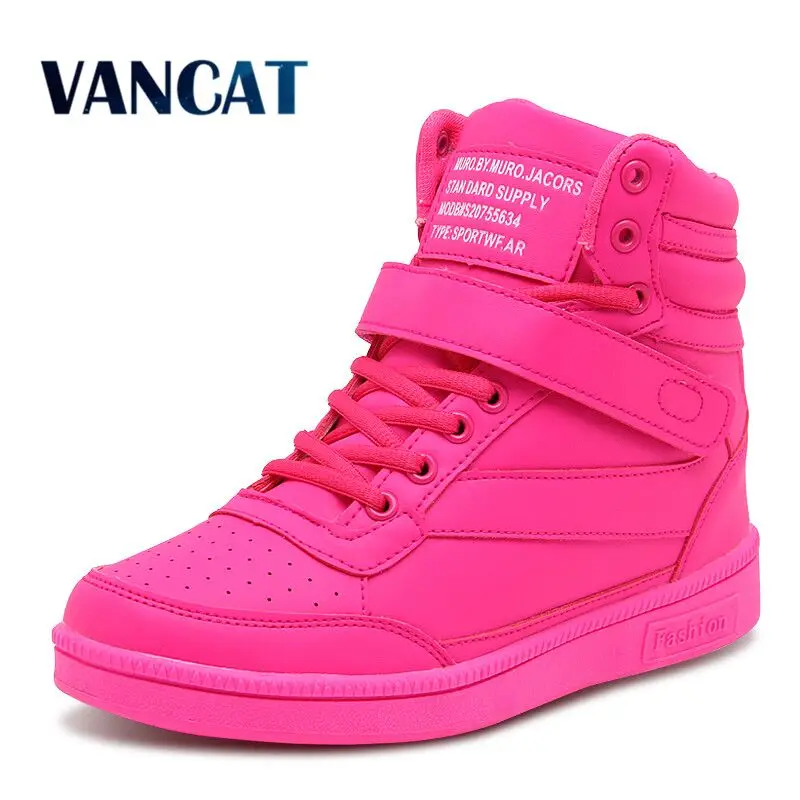 

Vancat Cheap spring autumn ankle boots heels shoes women casual shoes height increased high top shoes mixed color spring boots