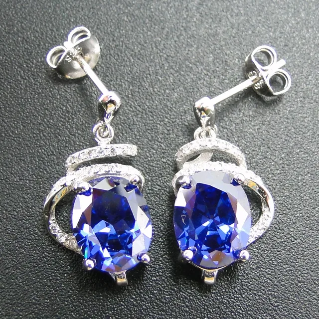 Aliexpress New Arrival 100 925 Sterling Silver Earring New Arrival 100 925 Sterling Silver Earring With Oval 10x8mm Tanzanite Stud Earrings For Women