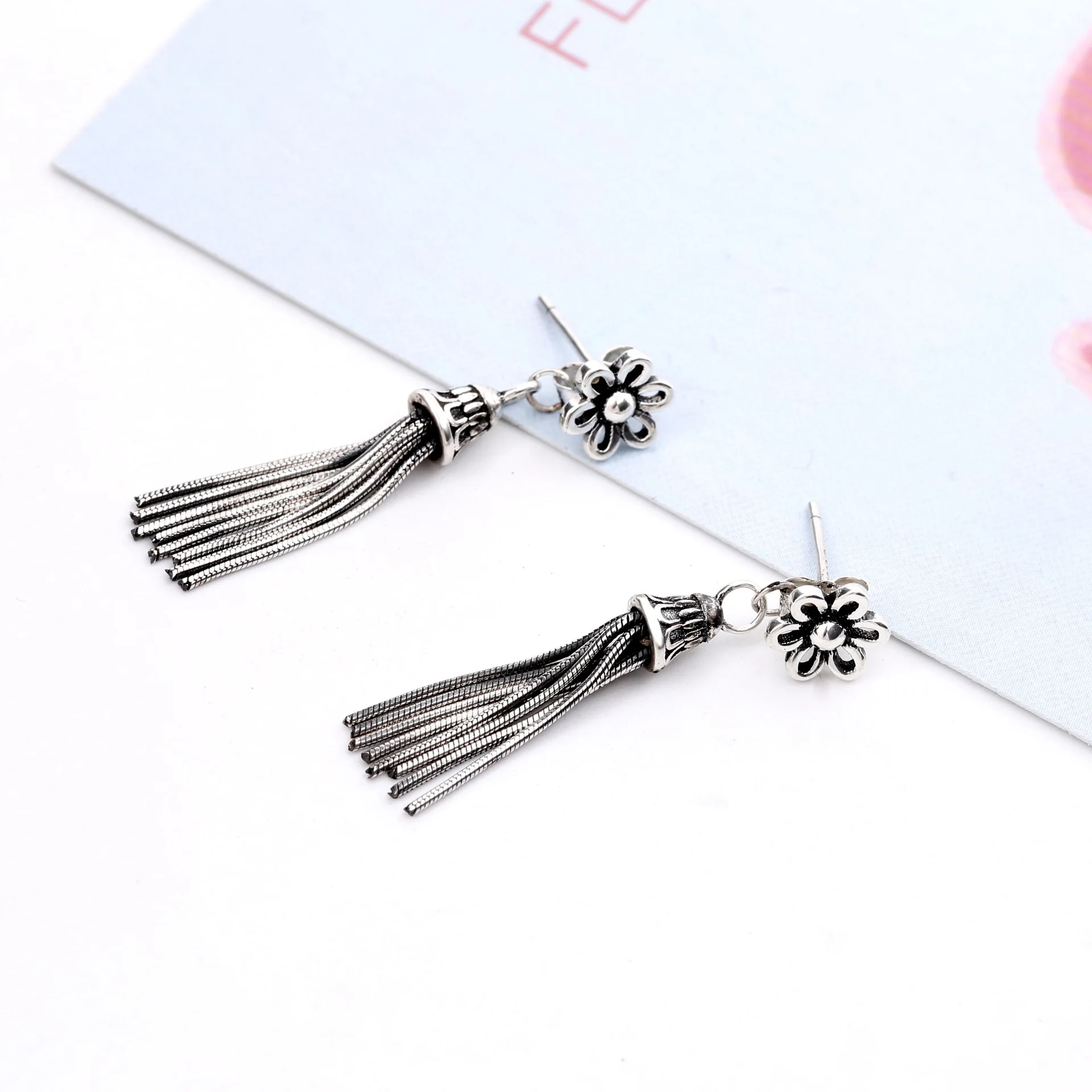 Tassels Tai silver earring 100 925 Sterling silver Jewelry fashion