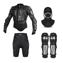 4 в 1 мотоциклетная куртка для мужчин, полный корпус, мотоциклетная броня для мотокросса, катания на лыжах, гонок, защитное снаряжение+ Защитные шорты+ маска+ наколенники