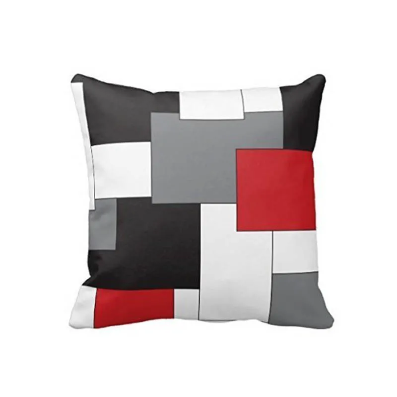 Colorblock font b Red b font Black Gray font b Decorative b font font b Pillows