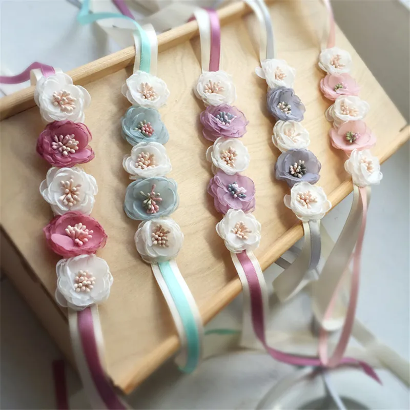

Wrist Flower Bridesmaid Hand Flower Wedding Dance Silk Ribbon Artificial Flower Cuff Bracelets Marriage Wedding Accessories