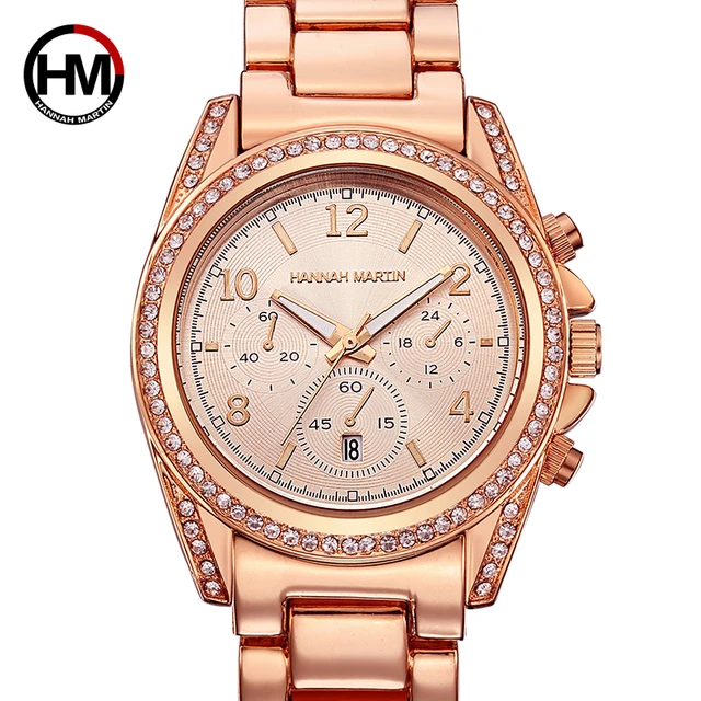 Women Rose Gold Top Luxury Brand Diamond Rhinestones Dress Ladies Wrist Watches Women Rose Gold Top Luxury Brand Diamond Rhinestones Dress Ladies Wrist Watches