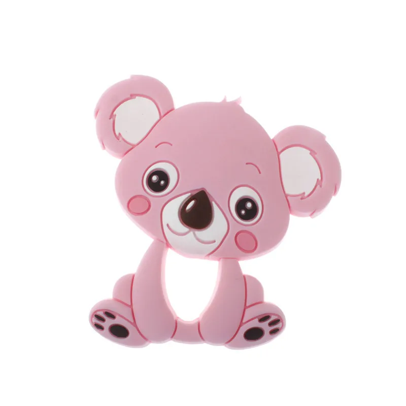 3 шт. коала силиконовые прорезыватель животных Медведь Bpa бесплатно детский аксессуар для прорезывания зубов кулон интимные аксессуары еда класс игрушки для вечеринки перед рождением ребенка - Цвет: 02 Rouge pink