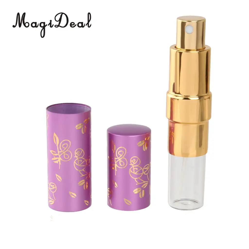 15ml Aftershave Atomizer Bottle Pump Travel Refillable Spray Purple Spray Atomizer glass Anodized Aluminium Scent bottle