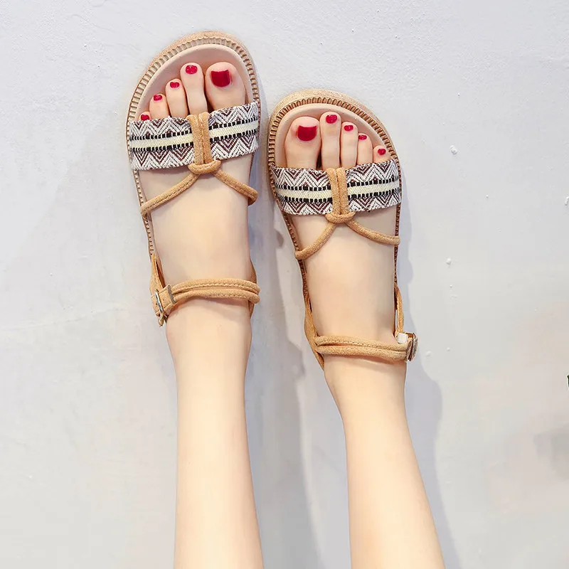 

Summer students Roman sandals wild flat-bottomed fairy Korean version of the simple thick-bottom net red with women's sandals