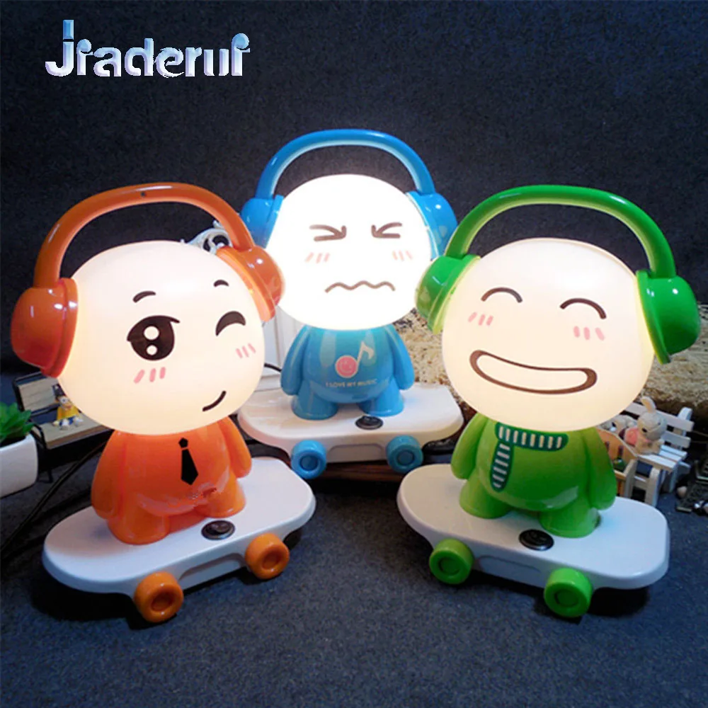 

Jiaderui Cute Q Version Music Skateboard Boy Table Lamp for Room Decor Night Light Fashion Creative Cartoon Lamp Kids Gift EU/US