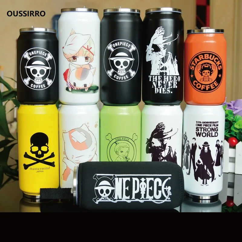 

OUSSIRRO 300ml/500ml Pure Color Stainless Steel Totoro One Piece Thermos Cup With Creative Cover Children Juice Straw Cup