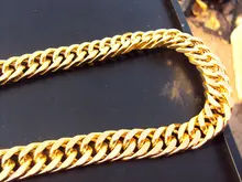 103g de los hombres Fornidos 24 k sólido oro amarillo GF Grueso collar de cadena de 23.6 “11mm de ancho Incondicional Garantía de Reemplazo de por vida