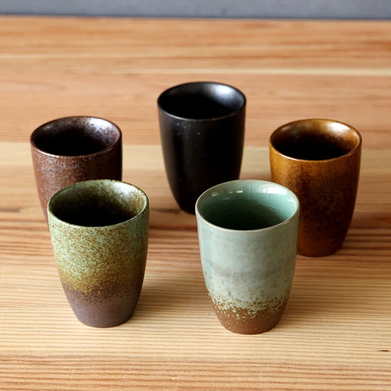 Чашки и блюдца для напитков, винтажная керамическая чайная чашка в японском стиле, чашка для чая для путешествий, чашка для китайского кунг-фу
