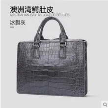 gete New imported alligator belly crocodile skin man bag handbag leather crocodile skin business bag briefcase