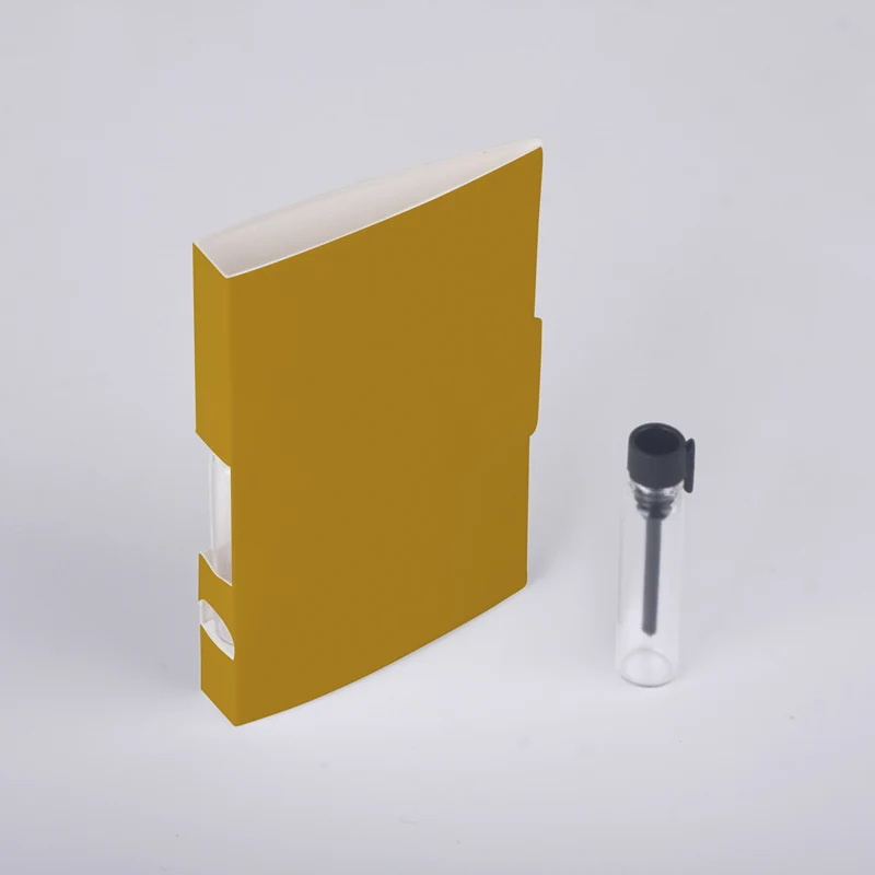 Black top GOLD card 100 шт./лот, 1 мл, портативный многоразовый флакон для духов с бумажной картой, флакон-капельница, образец ароматизированных тестовых флаконов, дополнительная плата за логотип - Цвет: Black top GOLD card